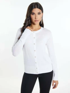 Faina Pullover & Strickjacken<Damen Strick Cardigan ecru uni