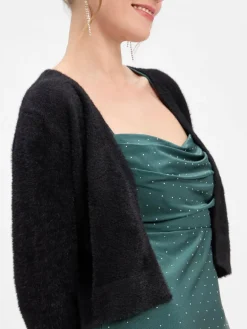 Marie Lund Blazer|Pullover & Strickjacken<Damen Strickhülle schwarz uni