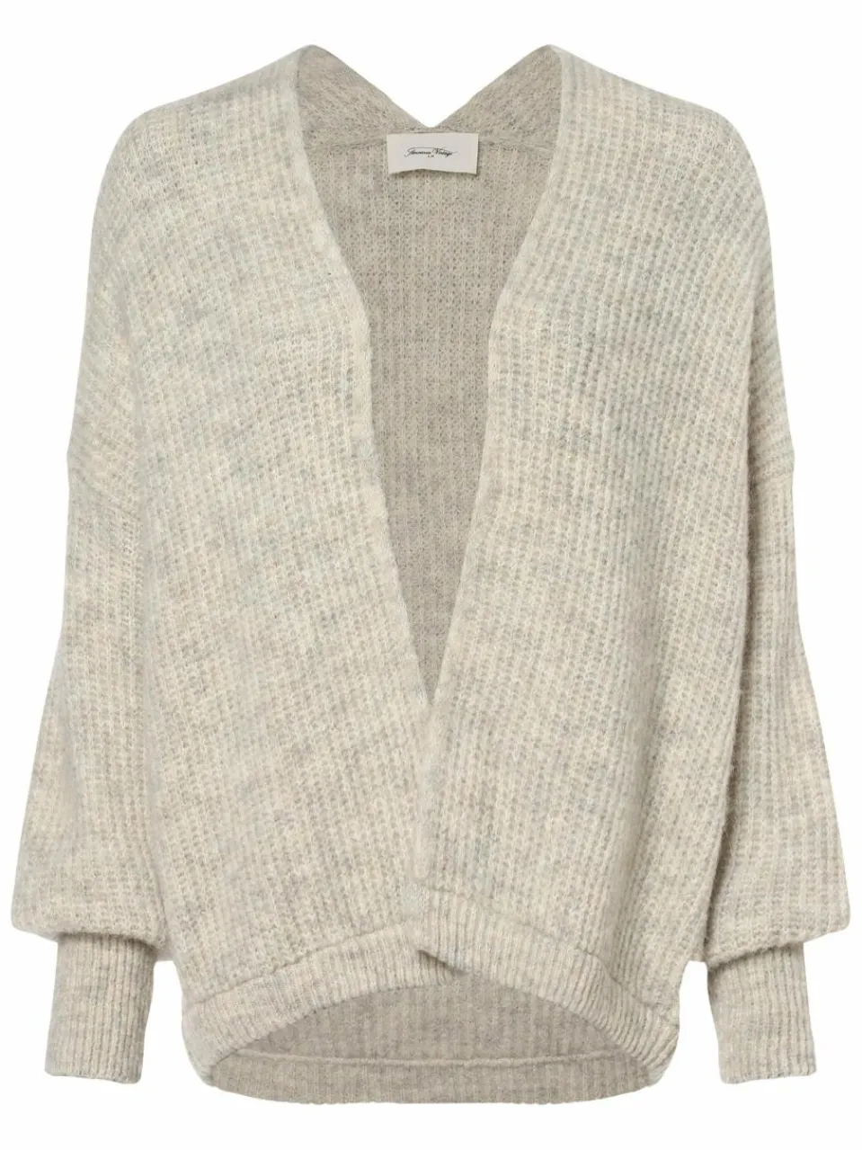 american vintage Pullover & Strickjacken<Damen Strickhülle mit Alpaka-Anteil - East hellgrau meliert