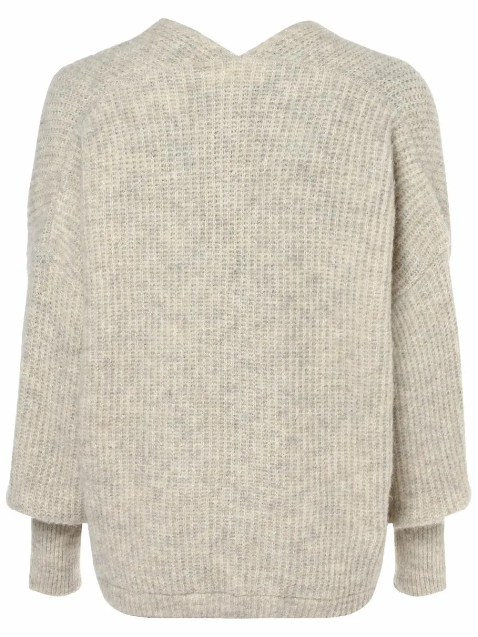 american vintage Pullover & Strickjacken<Damen Strickhülle mit Alpaka-Anteil - East hellgrau meliert