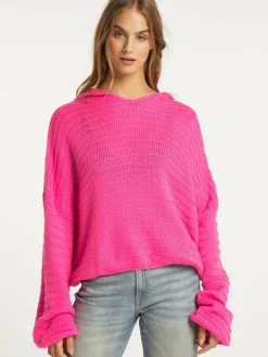 IZIA Sweatshirts & Sweatjacken<Damen Strickhoodie pink uni