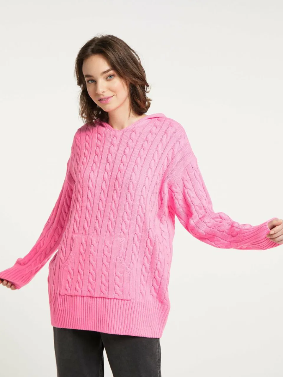 Damen MyMo Sweatshirts & Sweatjacken>Damen Strickhoodie