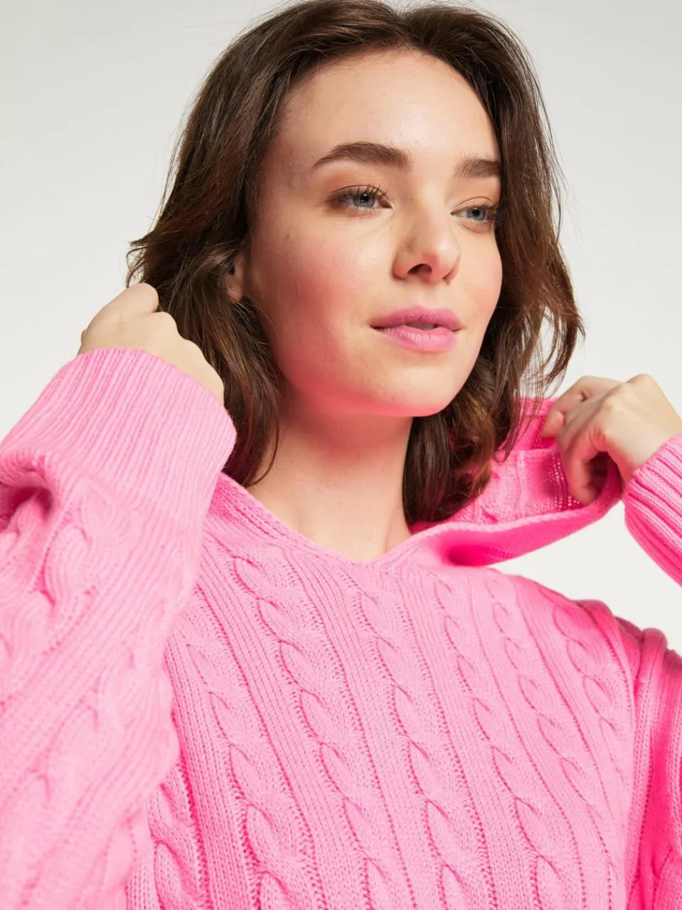 Damen MyMo Sweatshirts & Sweatjacken>Damen Strickhoodie