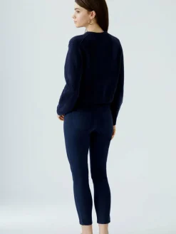 Oui Pullover & Strickjacken<Damen Strickjacke blau uni