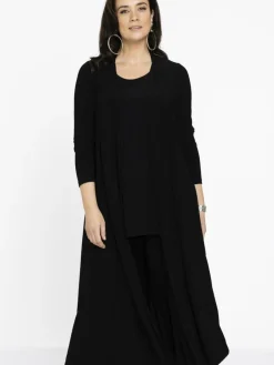 YOEK Pullover & Strickjacken<Damen Strickjacke schwarz uni