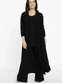 YOEK Pullover & Strickjacken<Damen Strickjacke schwarz uni