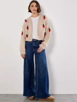 Apricot Pullover & Strickjacken<Damen Strickjacke beige uni