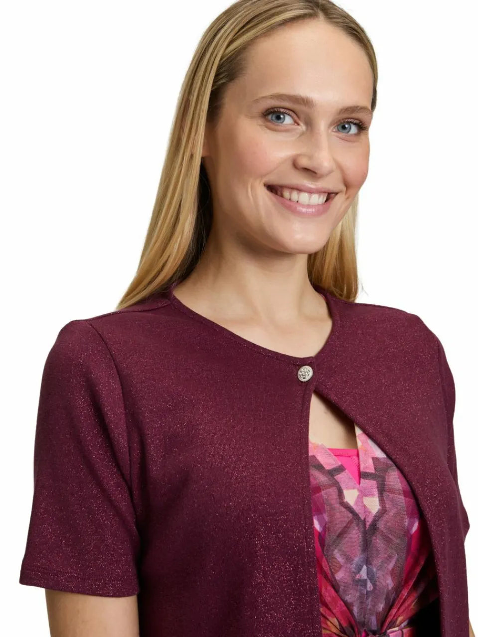 Cartoon Pullover & Strickjacken<Damen Strickjacke aubergine uni