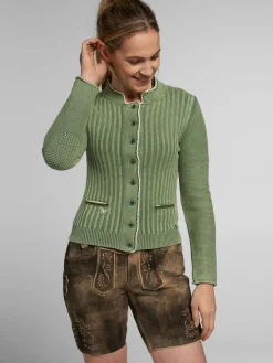 Spieth & Wenksy Pullover & Strickjacken<Damen Strickjacke - Alexa grün bedruckt