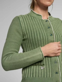 Spieth & Wenksy Pullover & Strickjacken<Damen Strickjacke - Alexa grün bedruckt