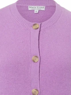 Marie Lund Pullover & Strickjacken<Damen Strickjacke aus Merinowolle flieder uni