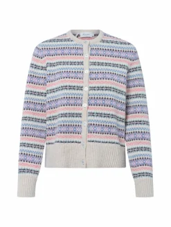 MAERZ Pullover & Strickjacken<Damen Strickjacke aus Merinowolle beige mehrfarbig gemustert