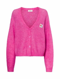 american vintage Pullover & Strickjacken<Damen Strickjacke mit Alpaka-Anteil - Nenybay pink uni