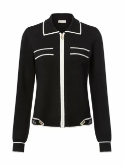Liu Jo Collection Pullover & Strickjacken<Damen Strickjacke mit Seidenanteil - Maglia zippata schwarz weiß uni