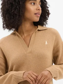 Polo Ralph Lauren Kleider<Damen Strickkleid mit Wollanteil camel uni