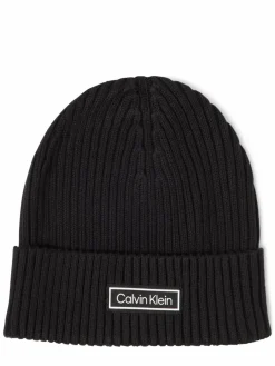 Calvin Klein Jeans Mützen & Hüte<Damen Strickmütze mit Cashmere-Anteil marine uni