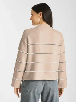 Frieda & Freddies Pullover & Strickjacken<Damen Strickpullover beige gestreift