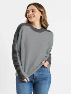 Frieda & Freddies Pullover & Strickjacken<Damen Strickpullover grau uni