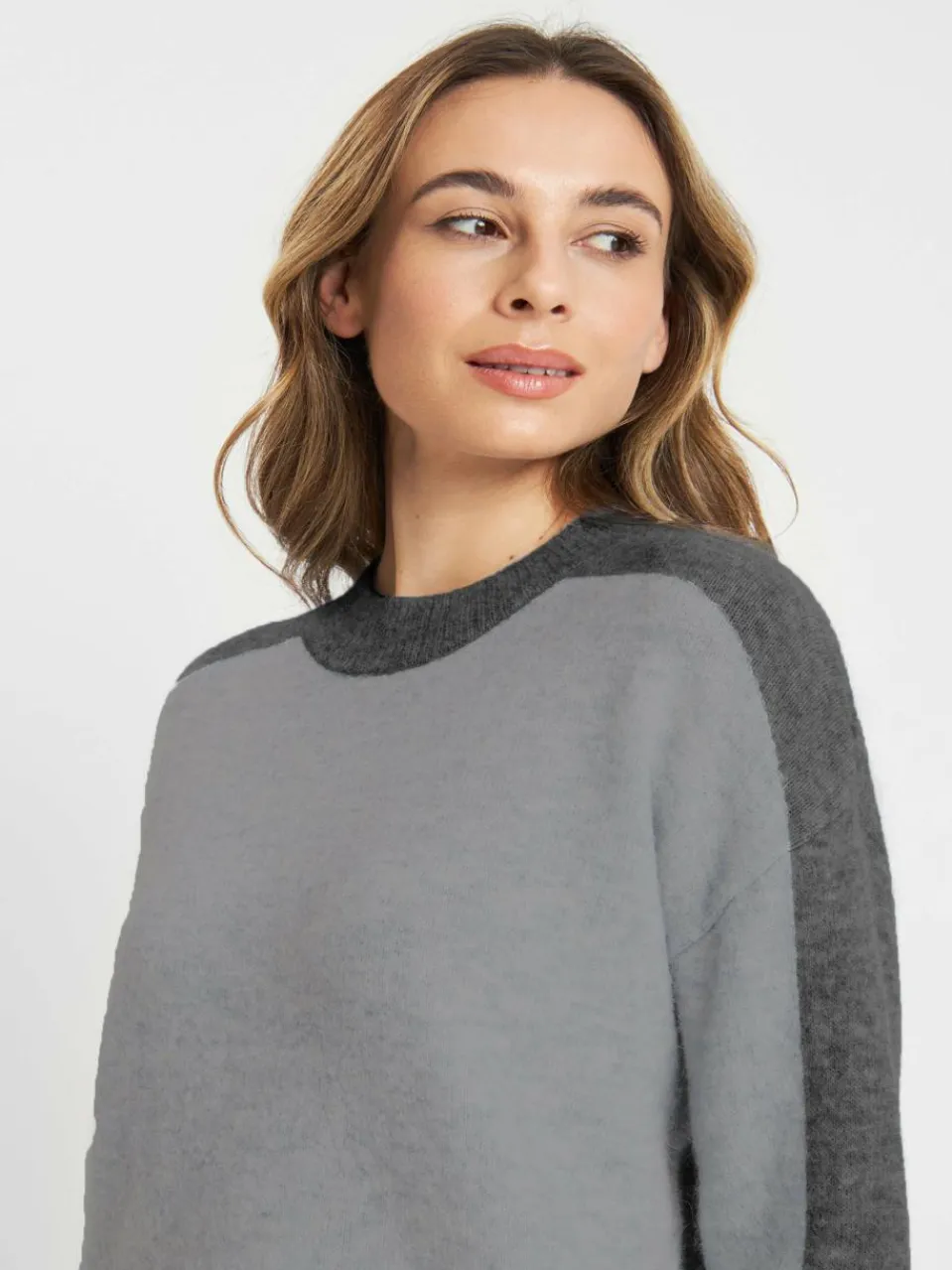 Frieda & Freddies Pullover & Strickjacken<Damen Strickpullover grau uni