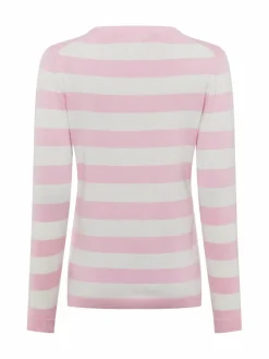 brookshire Pullover & Strickjacken<Damen Strickpullover weiß rosa gestreift