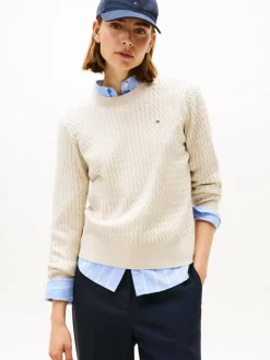 Tommy Hilfiger Pullover & Strickjacken<Damen Strickpullover beige meliert