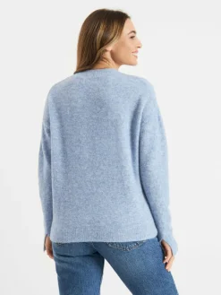Frieda & Freddies Pullover & Strickjacken<Damen Strickpullover blau uni