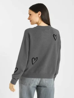 Frieda & Freddies Pullover & Strickjacken<Damen Strickpullover grau gemustert