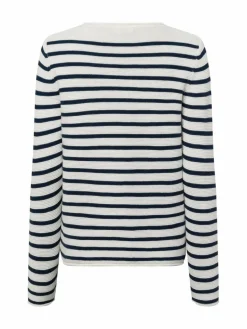 Franco Callegari Pullover & Strickjacken<Damen Strickpullover weiß marine gestreift