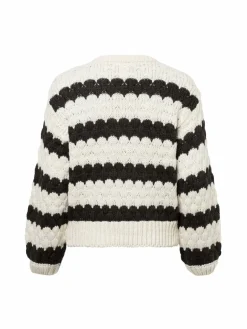 Y.A.S Pullover & Strickjacken<Damen Strickpullover - YASBubba beige schwarz gestreift
