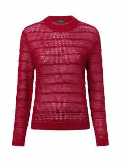 Franco Callegari Pullover & Strickjacken<Damen Strickpullover aus Leinen bordeaux uni