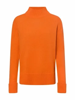Marie Lund Pullover & Strickjacken<Damen Strickpullover aus Merinowolle orange uni