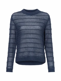 Franco Callegari Pullover & Strickjacken<Damen Strickpullover aus Leinen indigo uni