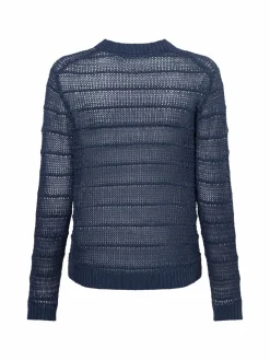 Franco Callegari Pullover & Strickjacken<Damen Strickpullover aus Leinen indigo uni