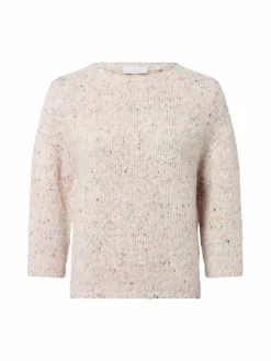Rich & Royal Pullover & Strickjacken<Damen Strickpullover mit Alpaka-Anteil ecru mehrfarbig meliert
