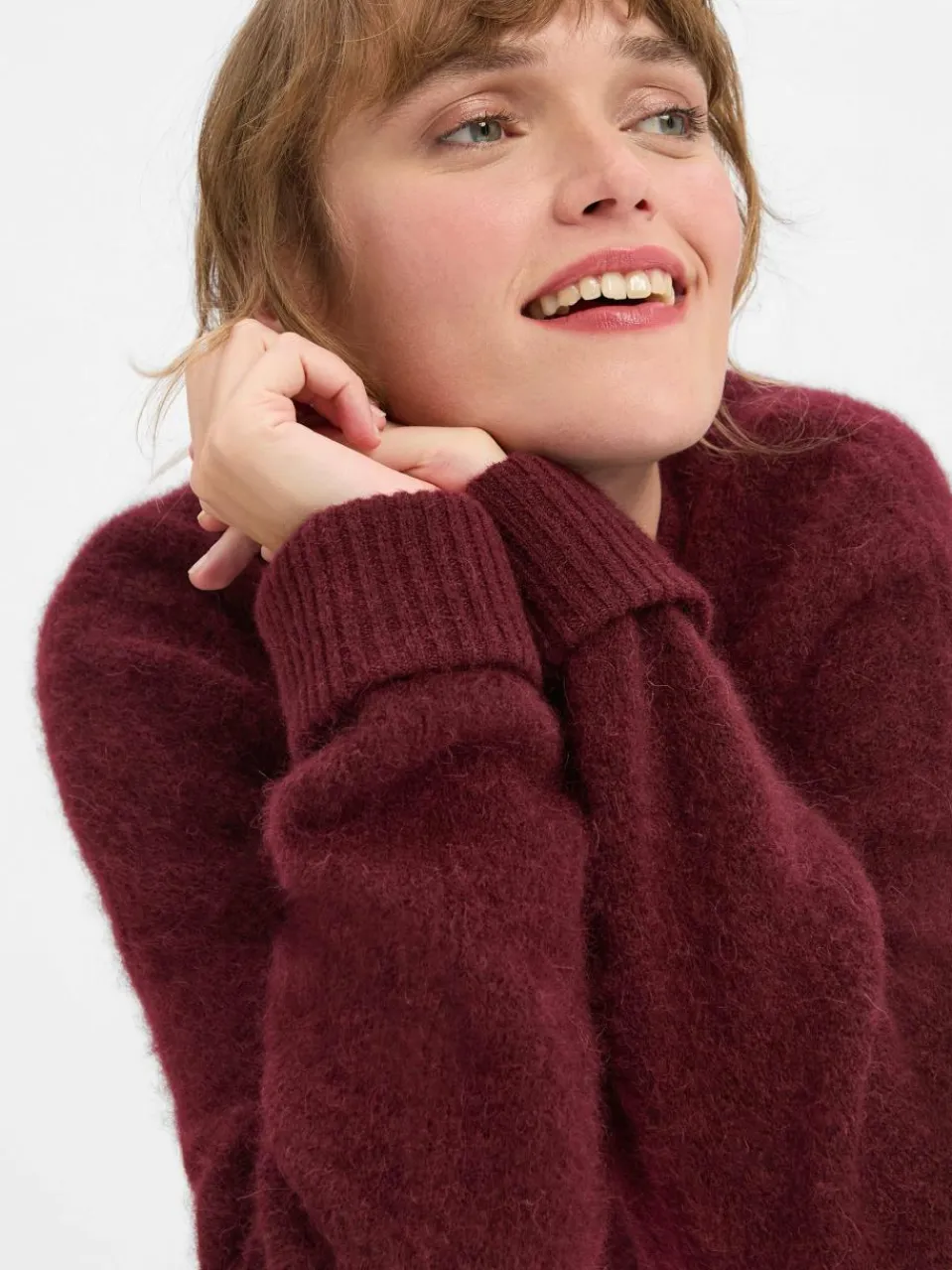 Damen american vintage Pullover & Strickjacken>Damen Strickpullover mit Alpaka-Anteil - Gaspacho Chine