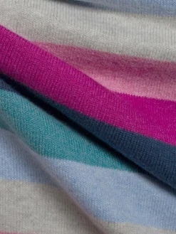 Franco Callegari Pullover & Strickjacken<Damen Strickpullover mit Cashmere-Anteil silber mehrfarbig gestreift