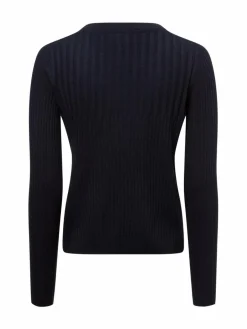 Marc Cain Sports Pullover & Strickjacken<Damen Strickpullover mit Cashmere-Anteil marine uni