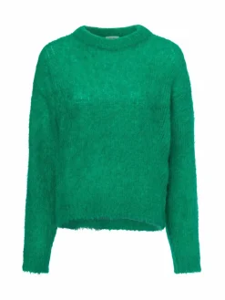 american vintage Pullover & Strickjacken<Damen Strickpullover mit Alpaka-Anteil - Bymi grün uni