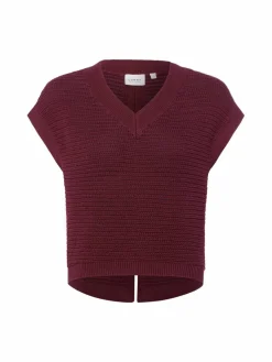comma casual identity Pullover & Strickjacken<Damen Strickpullunder aubergine uni