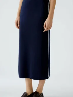 Oui Röcke<Damen Strickrock blau uni