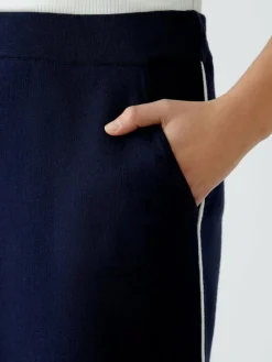 Oui Röcke<Damen Strickrock blau uni