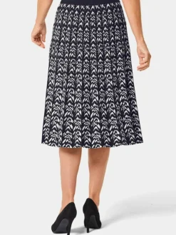 Damen Goldner Röcke>Damen Strickrock - Hochwertiger Jacquard-Strickrock