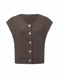 Franco Callegari Pullover & Strickjacken<Damen Strickweste mocca uni