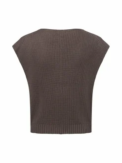 Franco Callegari Pullover & Strickjacken<Damen Strickweste mocca uni