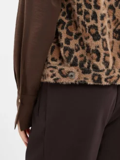 Rino & Pelle Jacken & Westen<Damen Strickweste - Elona braun schwarz gemustert