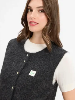 american vintage Jacken & Westen<Damen Strickweste mit Alpaka-Anteil - East anthrazit meliert