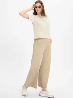 american vintage Jacken & Westen<Damen Strickweste mit Alpaka-Anteil - East beige hellgrau meliert