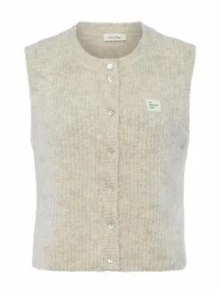 american vintage Jacken & Westen<Damen Strickweste mit Alpaka-Anteil - East beige hellgrau meliert