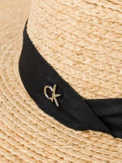 Calvin Klein Mützen & Hüte<Damen Stroh-Hut beige schwarz uni