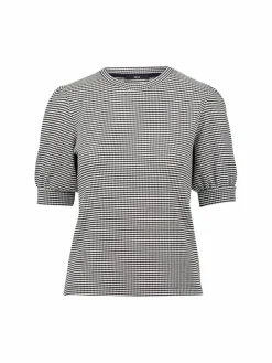 zero Shirts & Tops<Damen Strukturshirt schwarz weiß gemustert